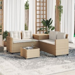 Gartensofa in L-Form mit...