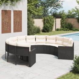 Gartensofa mit Kissen Rund...