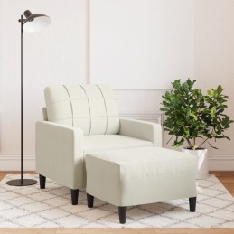 Sessel mit Hocker Creme 60...