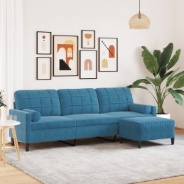 3-Sitzer-Sofa mit Hocker...