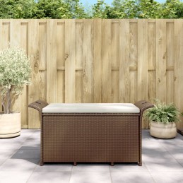 Gartenbank mit Kissen Braun...