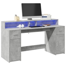 LED-Schreibtisch Betongrau...