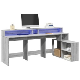 LED-Schreibtisch Grau...