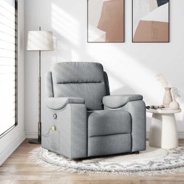Massagesessel Hellgrau Stoff