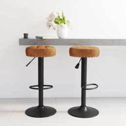 Barhocker 2 Stk. Braun Samt