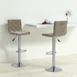 Barhocker 2 Stk. Hellgrau Samt