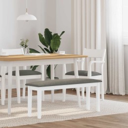 Bank 110 cm Weiß Massivholz...