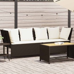 Gartensofa mit Kissen Braun...