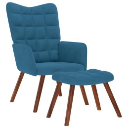 Relaxsessel mit Hocker Blau...