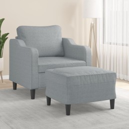 Sessel mit Hocker Hellgrau...