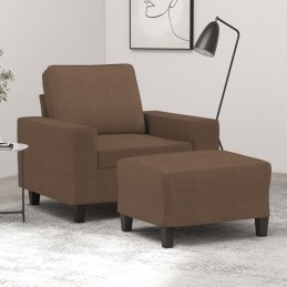 Sessel mit Hocker Braun 60...