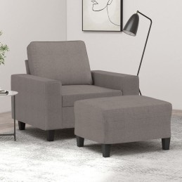 Sessel mit Hocker Taupe 60...