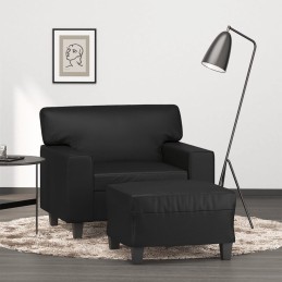 Sessel mit Hocker Schwarz...