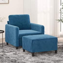 Sessel mit Hocker Blau 60...