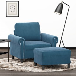Sessel mit Hocker Blau 60...