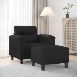 Sessel mit Hocker Schwarz...