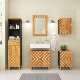5-tlg. Badschrank-Set Braun...