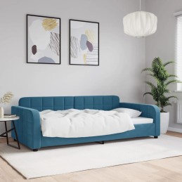 Tagesbett Blau 100x200 cm Samt