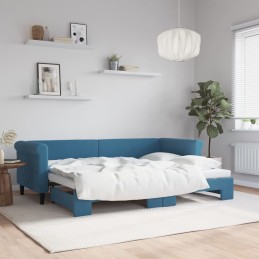 Tagesbett Ausziehbar Blau...