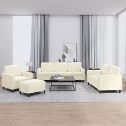 4-tlg. Sofagarnitur Creme Samt