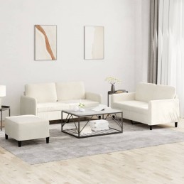 3-tlg. Sofagarnitur Creme Samt