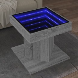 LED-Couchtisch Grau Sonoma...