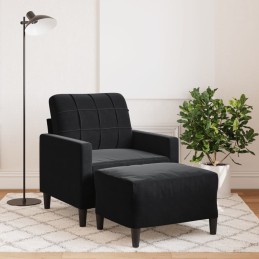 Sessel mit Hocker Schwarz...