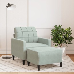 Sessel mit Hocker Hellgrau...