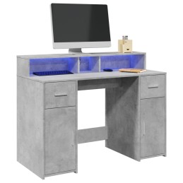 LED-Schreibtisch Betongrau...