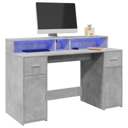 LED-Schreibtisch Betongrau...