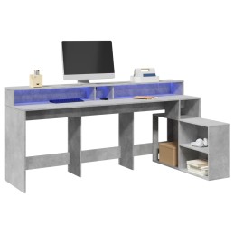LED-Schreibtisch Betongrau...