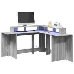 LED-Schreibtisch Grau...