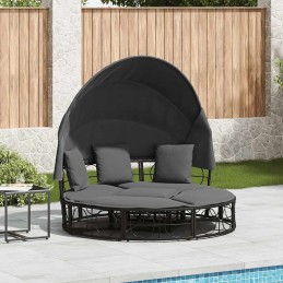 Outdoor-Loungebett mit Dach...