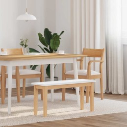 Bank 90 cm Weiß Massivholz...