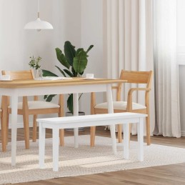 Bank 110 cm Weiß Massivholz...
