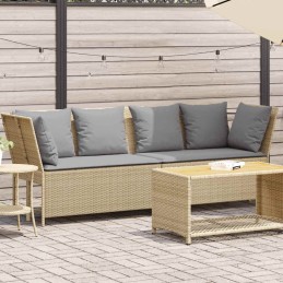 Gartensofa mit Kissen Beige...