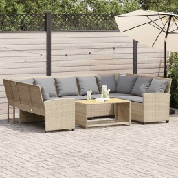 Gartensofa mit Kissen Beige...