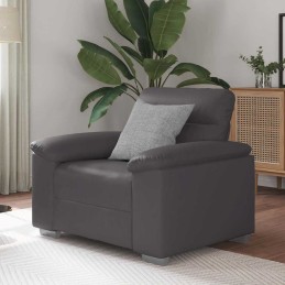 Sessel Grau 60 cm Kunstleder