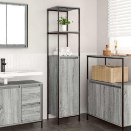 Badschrank mit Regalen Grau...