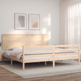Massivholzbett mit Kopfteil