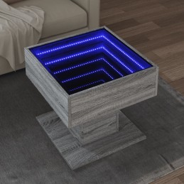 LED-Couchtisch Grau Sonoma...