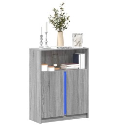 LED-Sideboard Grau Sonoma...
