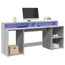 LED-Schreibtisch Grau...