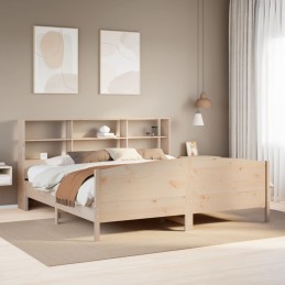 Massivholzbett mit Regal...
