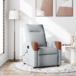 Massagesessel Hellgrau Stoff