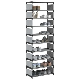 Schuhregal 10-stöckig Grau...
