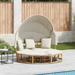 Outdoor-Loungebett mit Dach...