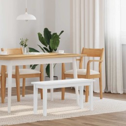 Bank 90 cm Weiß Massivholz...