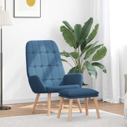 Relaxsessel mit Hocker Blau...