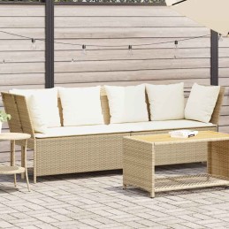 Gartensofa mit Kissen Beige...